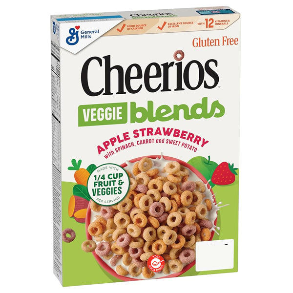 Cheerios Veggie Blends Apple Stawberry  צ'יריוס מתערובת בסיס ירקות בטעם תפוח תות ללא גלוטן (Copy)