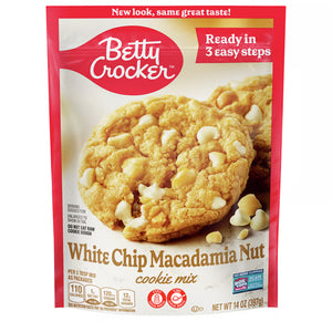 Betty Crocker Macadamia תערובת להכנת עוגיות שוקולד צ'יפס לבן עם מקדמיה