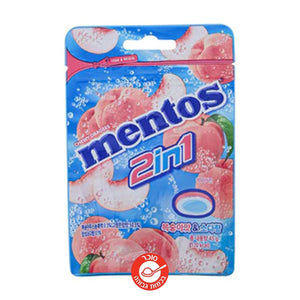 Mentos Peach Soda מנטוס בטעם אפרסק עם אבקת סודה