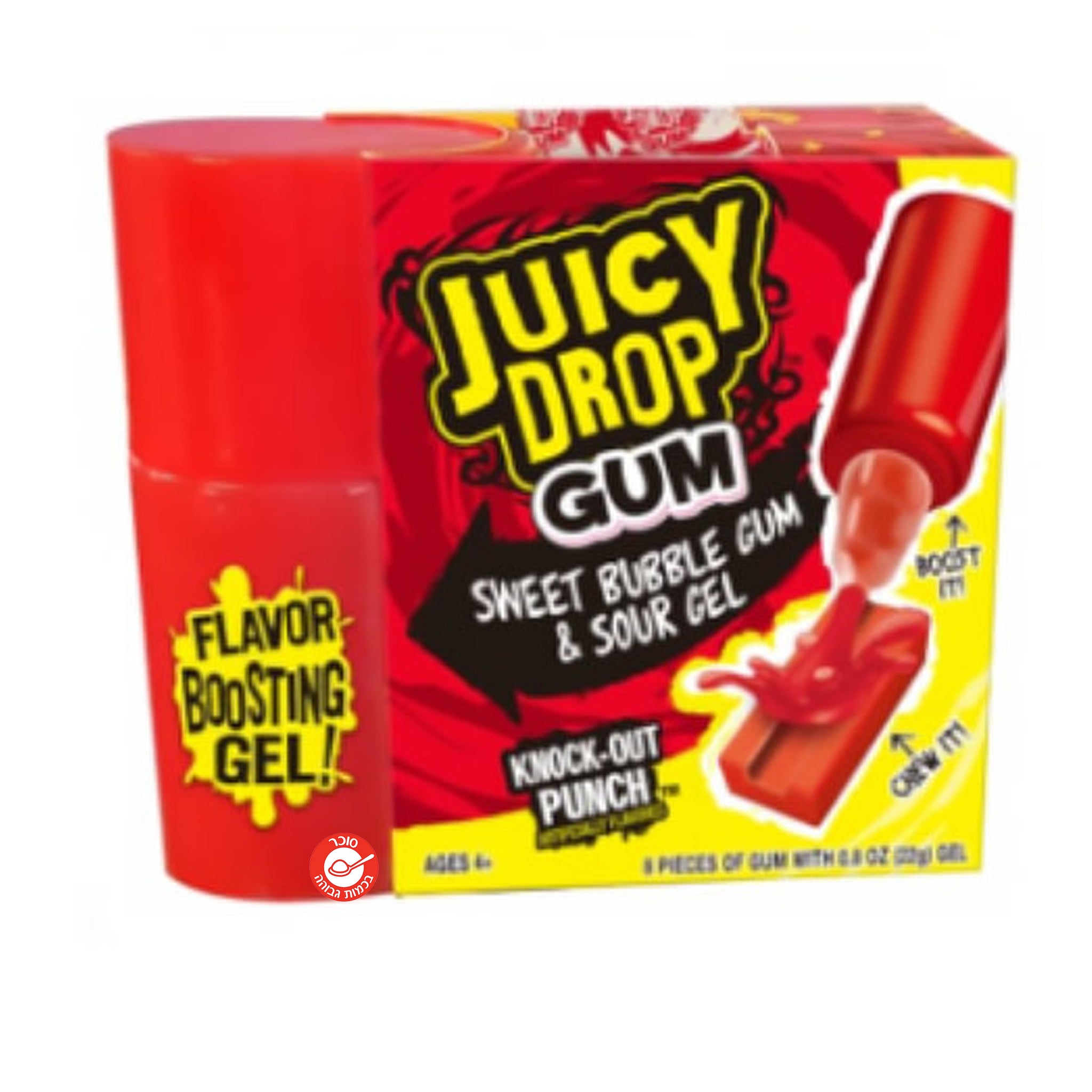 Juicy Drops Gum Punch ג'ל חמוץ עם מסטיק בטעם פונץ