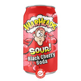 Warheads Black Cherry Soda וורהאדס משקה תוסס בטעם דובדבן שחור